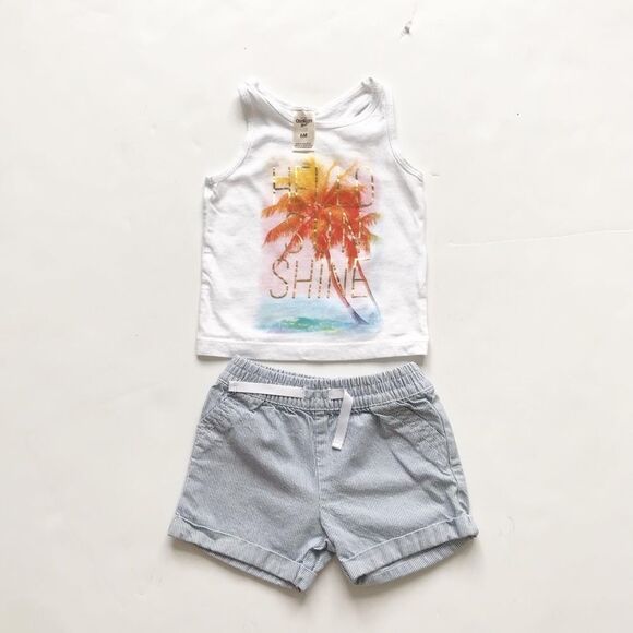 Oshkosh tank/carters shorts set EUC 6 months - Picture 1 of 3